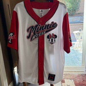 Disney Minnie Mouse Red and White Baseball Jersey Top - be Disney ready!!!